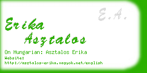 erika asztalos business card